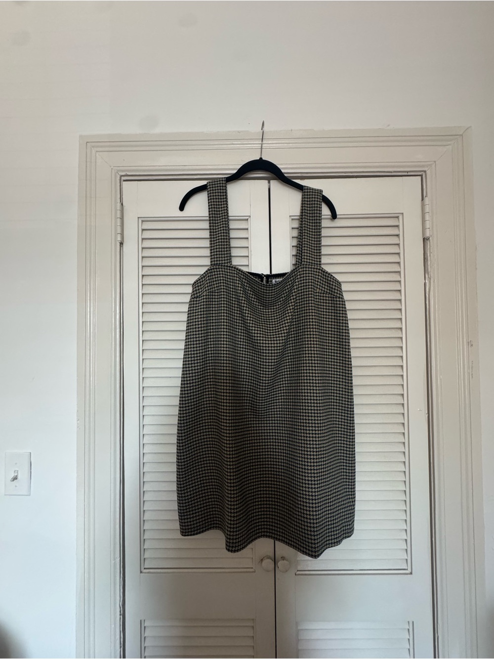 Reformation Black and Tan Checked Midi Dress